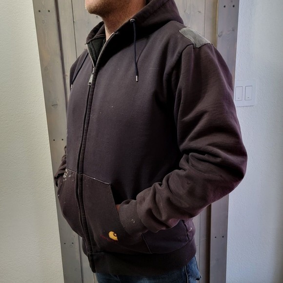 Thermal Lined Brown Carhartt Zip Up Hoodie Thermal Lined Carhartt